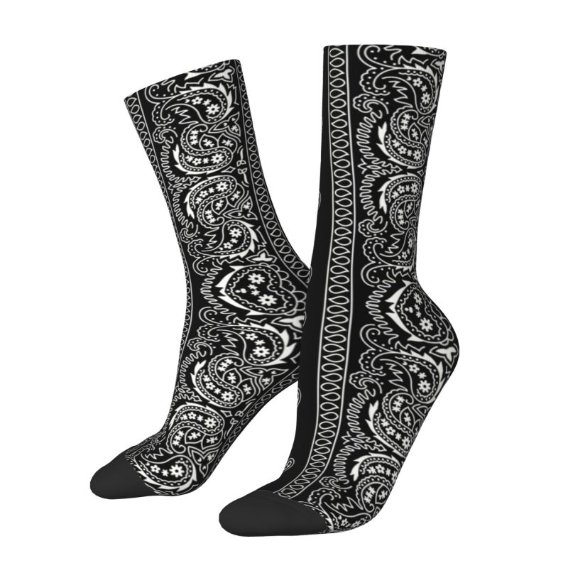 Bandana Blank White - Custom Print Black And White Paisley