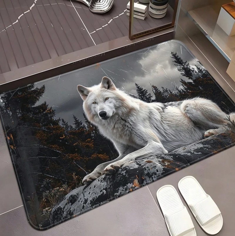 Cool White Wolf Doormat Wildli - Puzzle Blank White 评论和价格