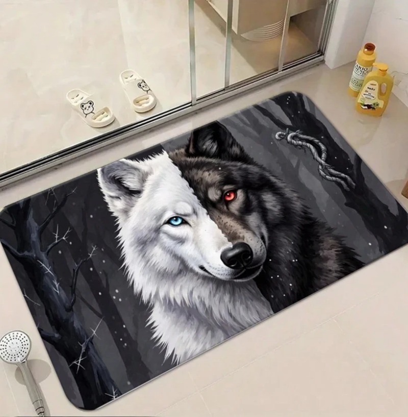 Cool White Wolf Doormat Wildli - Puzzle Blank White 评论和价格