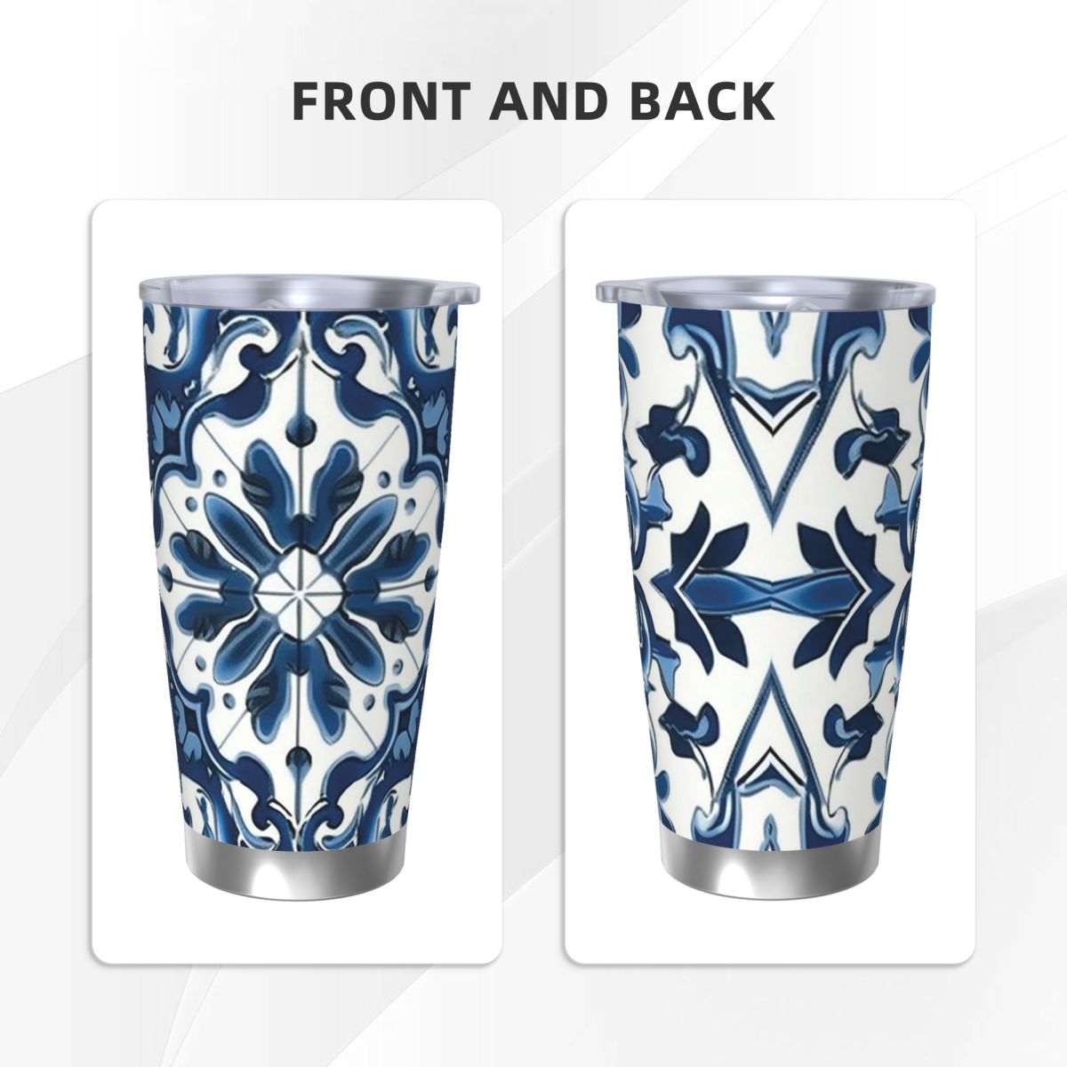 Blue And White Majolica Patter - Tumbler 20Oz White 评论和价格